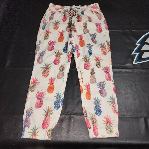 J Crew Womens Seaside Ratti Painted Pineapple Jogger Pants‎ 0 - Picture 1 of 5